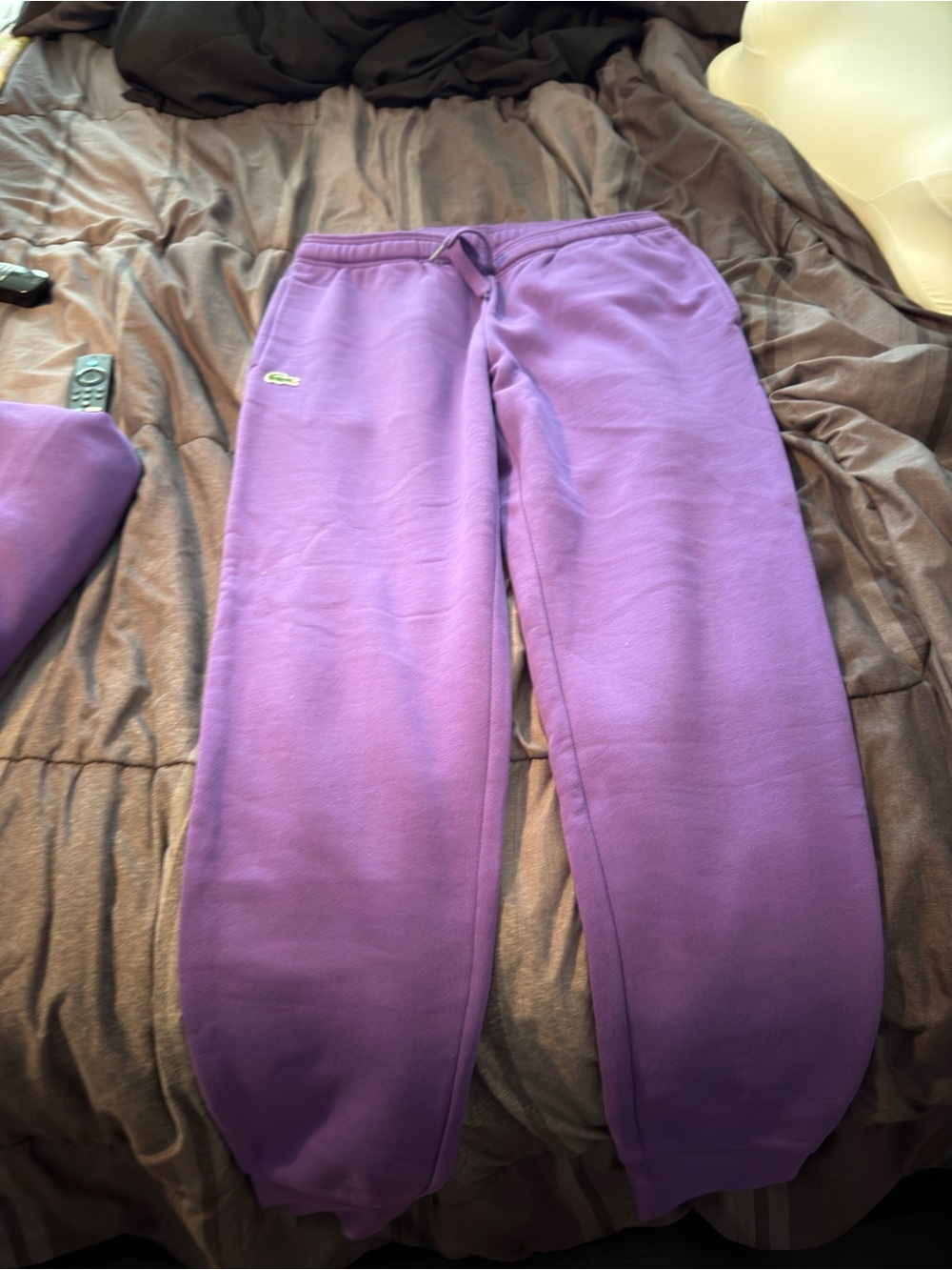 Lacoste Men’s Purple Drawstring Fleece Joggers